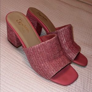 Seychelles Pink Textured Mules